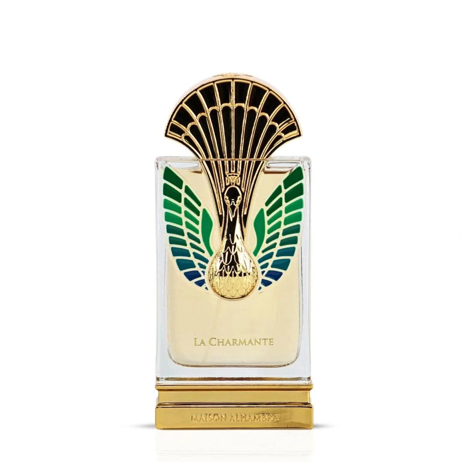 Maison Alhambra La Charmante Eau de Parfum spray 100ml bottle with elegant packaging and floral design.