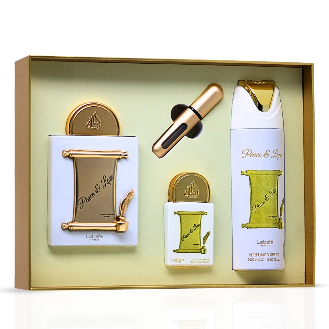 Peace & Love 3-Piece Perfume Gift Set by Lattafa Pride (Gift Set) - Intense Oud