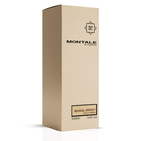 Montale Sensual Instinct Eau de Parfum spray bottle, 100ml, with elegant packaging and fragrance details visible.