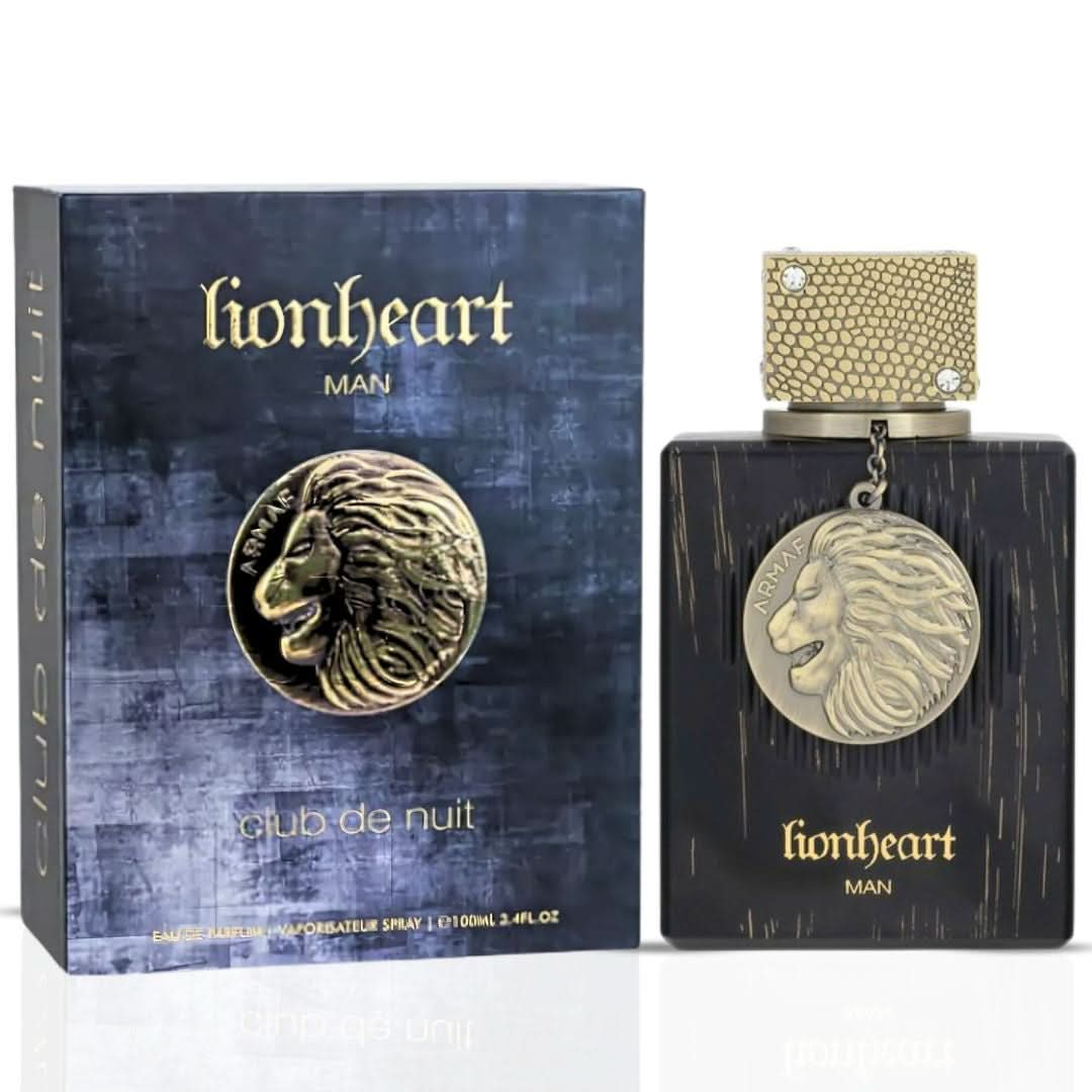 Bundle of Armaf Club De Nuit Lionheart Eau de Parfum sprays for men and women, featuring two 100ml bottles.