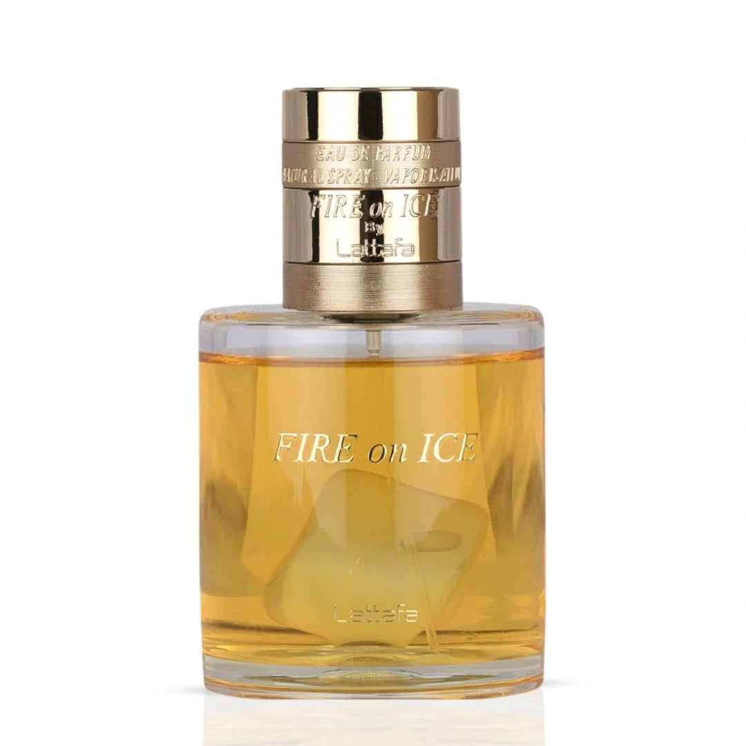 Fire On Ice Eau de Parfum Spray 110ml (3.71oz) by Lattafa | The Warmth of Fire, the Allure of Ice - Intense Oud