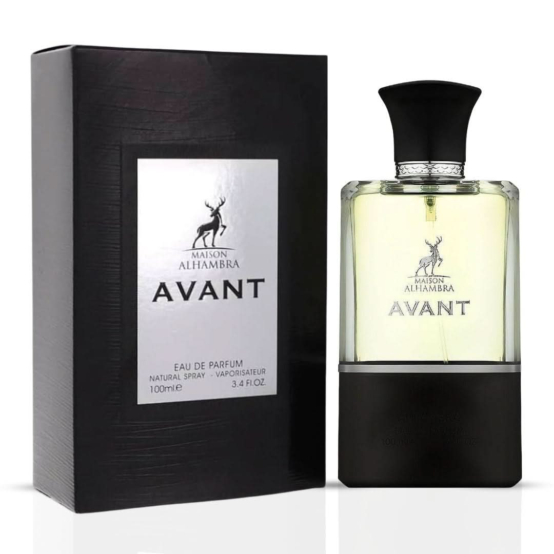 Maison Alhambra Avant & Avant Silk Eau de Parfum Spray bundle, 100ml each, featuring elegant glass bottles with minimalist design.