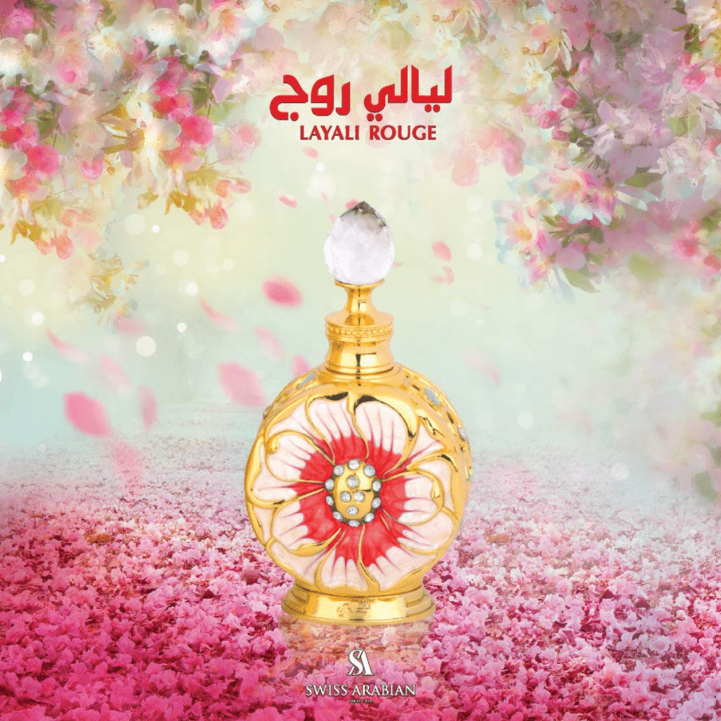 Layali Rouge for Women Perfume Oil - 15 ML (0.5 oz) by Swiss Arabian - Intense oud