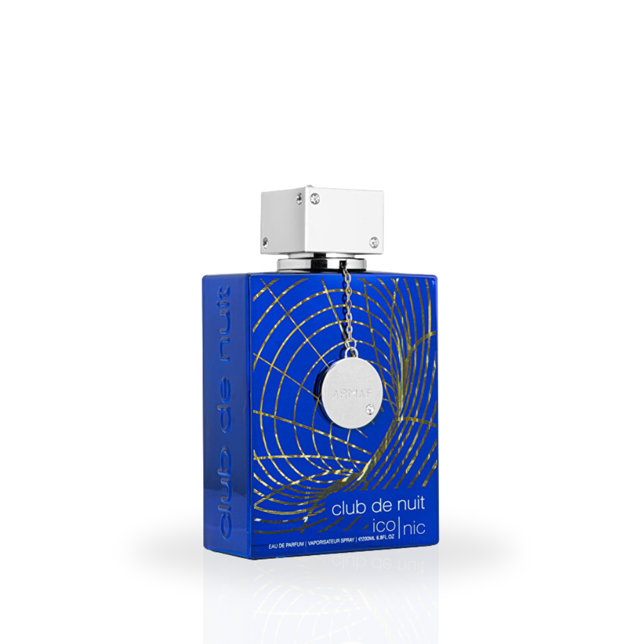 Armaf Club De Nuit Iconic Eau de Parfum spray bottle, 200ml, with sleek design and elegant packaging for men.
