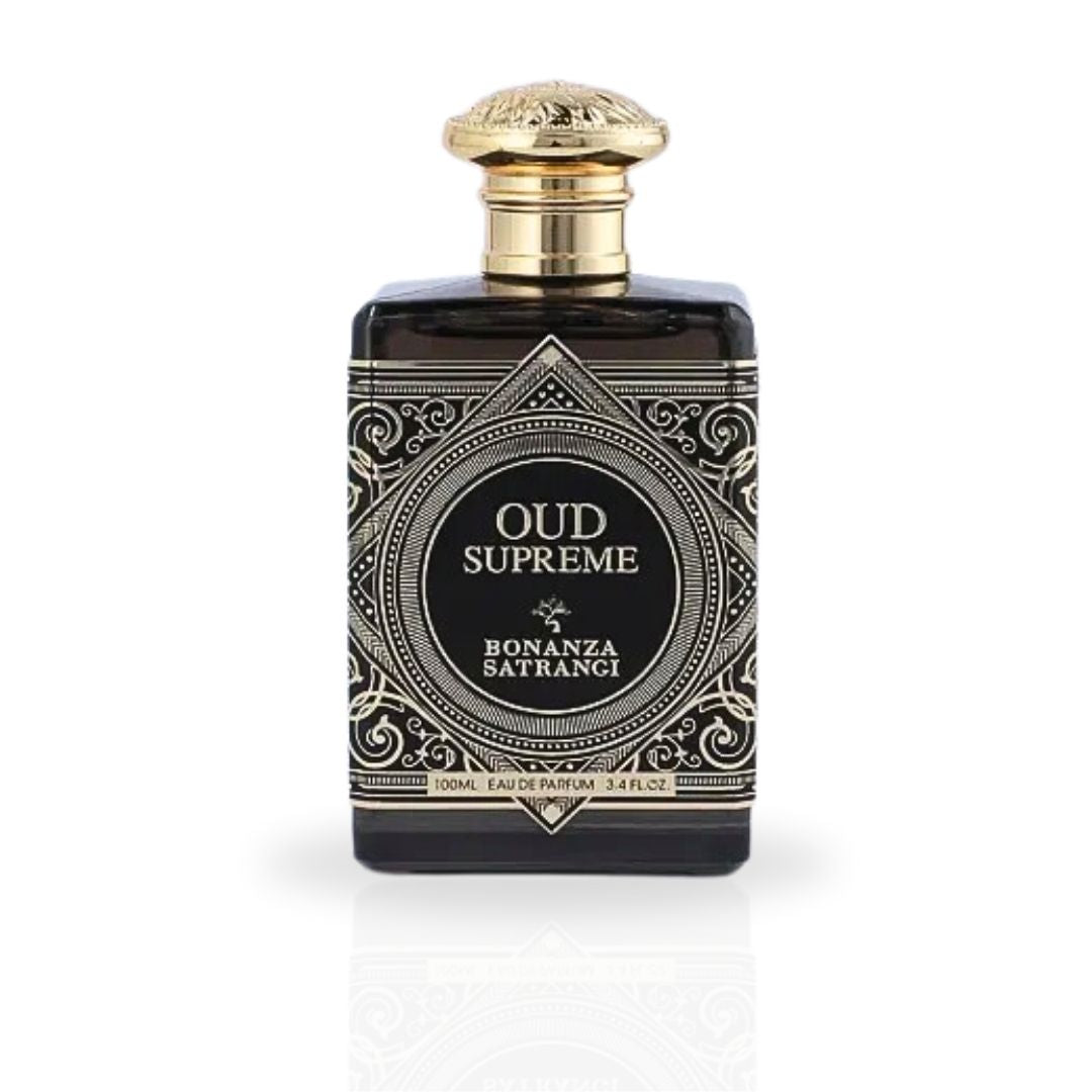 Oud Supreme EDP Spray 100ML (3.4 OZ) by Bonanza Satrangi | Long Lasting, Refreshing, Warm Woody, Musky, Luxurious Fragrance. - Intense Oud