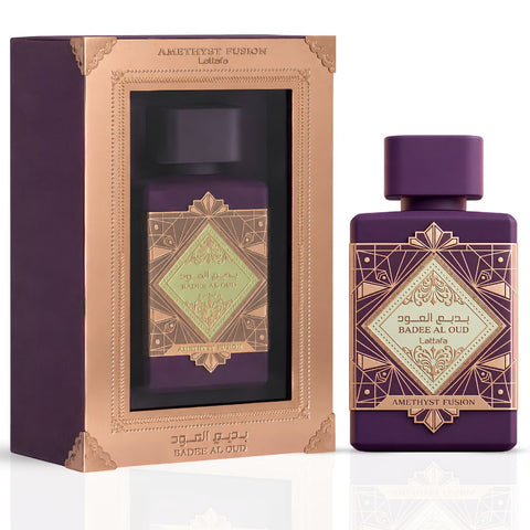 Bade'e Al Oud Amethyst Fusion & Black Exposed Eau de Parfum Sprays 100ml (3.4 oz) by Lattafa (Bundle)