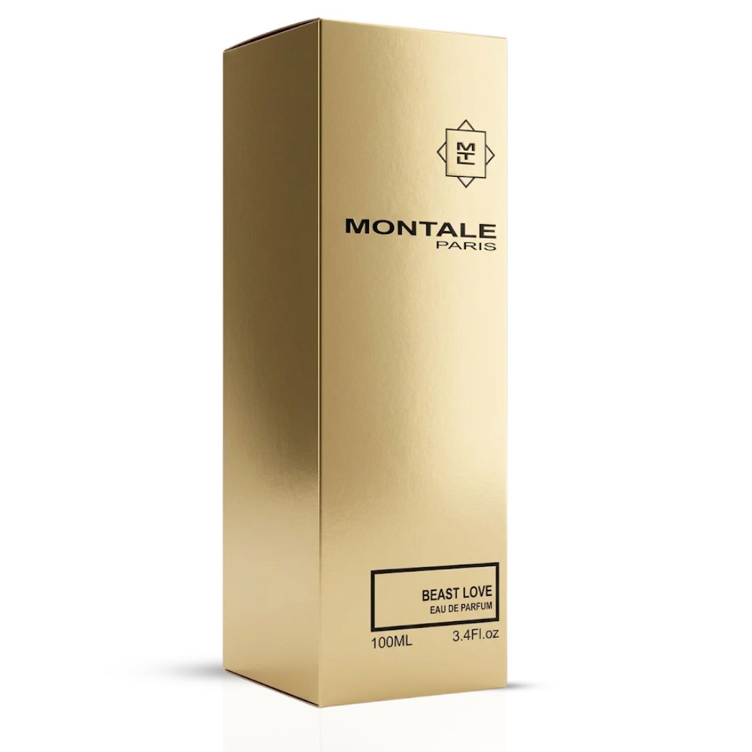 Montale Beast Love Eau de Parfum spray bottle with sleek packaging, 100ml (3.4 oz), for men and women.