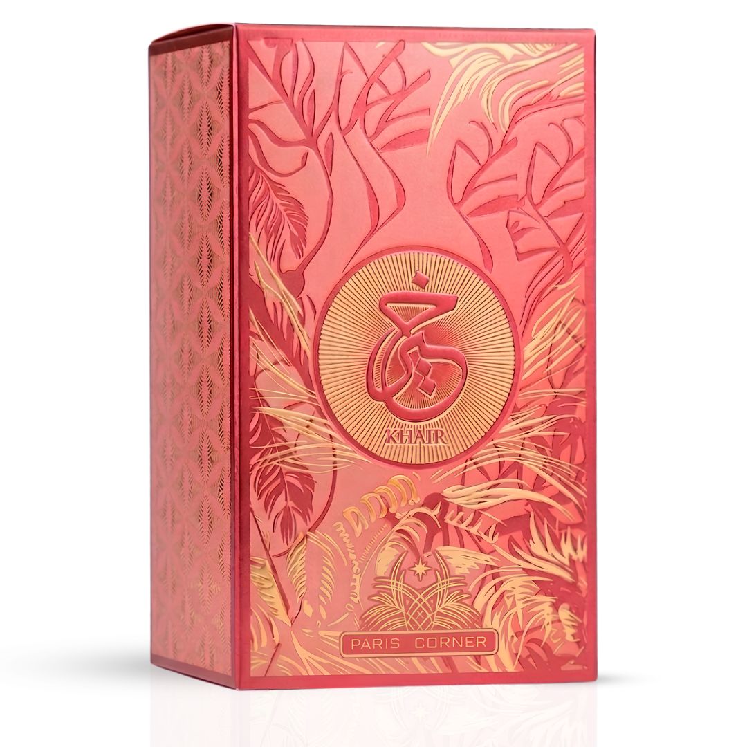 Paris Corner Khair Fusion Eau de Parfum Spray 100ml bottle with elegant fragrance cap and sleek design.
