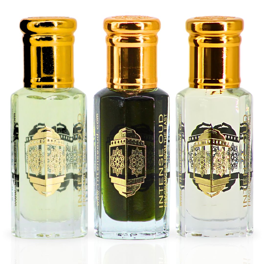 Jannet El Firdaus, One Mile & Cool Bleu For Men Perfume Oils 12ML(0.40 OZ) With Black Gift Box By Intense Oud. (VALUE PACK) - Intense Oud