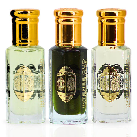 Jannet El Firdaus, One Mile & Cool Bleu For Men Perfume Oils 12ML(0.40 OZ) With Black Gift Box By Intense Oud. (VALUE PACK) - Intense Oud