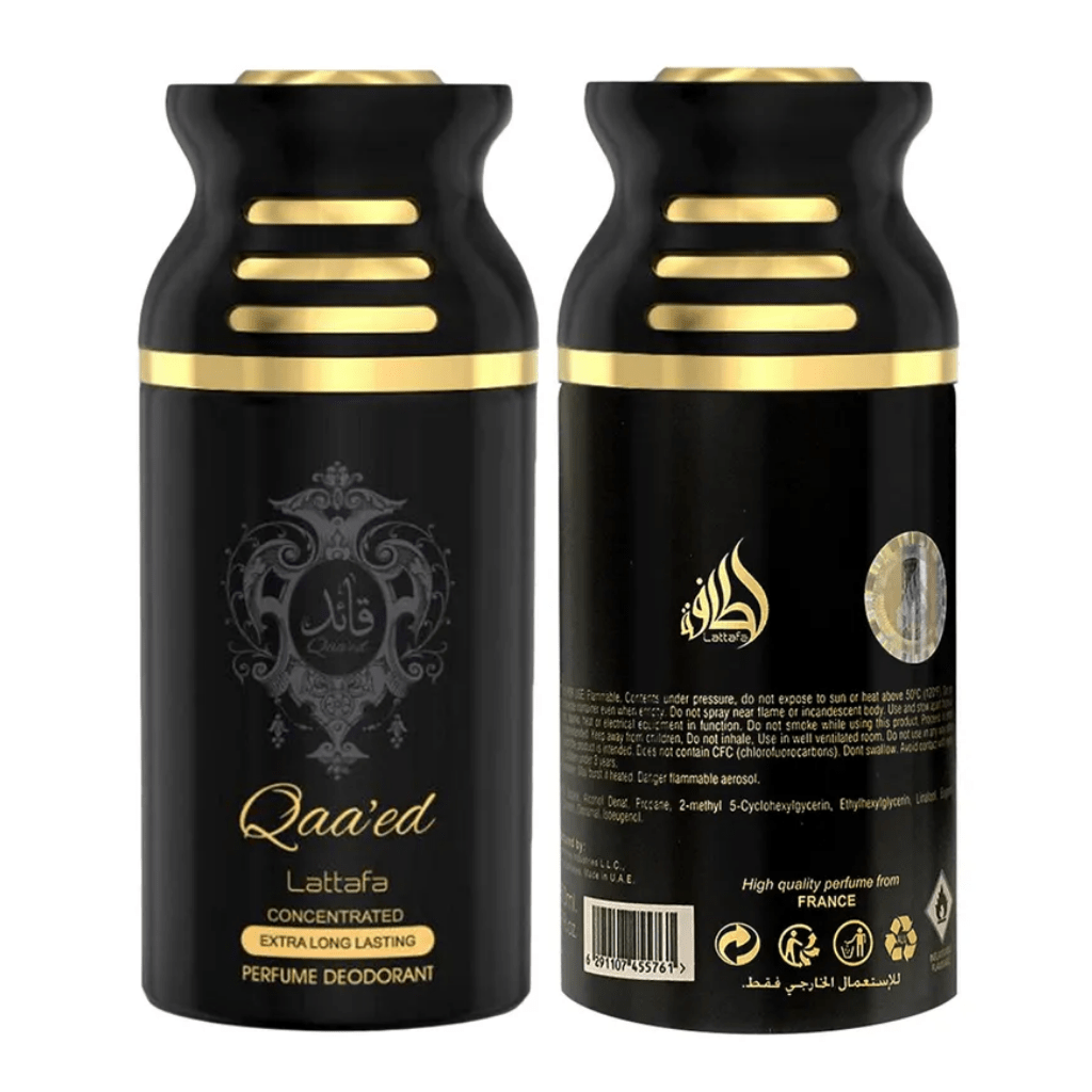 Qaa'ed Deodorant - 250ML (8.4 oz) by Lattafa - Intense oud