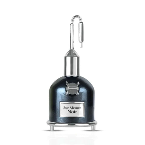 Lattafa Pride Sur Mesure Noir Eau De Parfum spray bottle, 100ml, sleek black design, elegant fragrance presentation