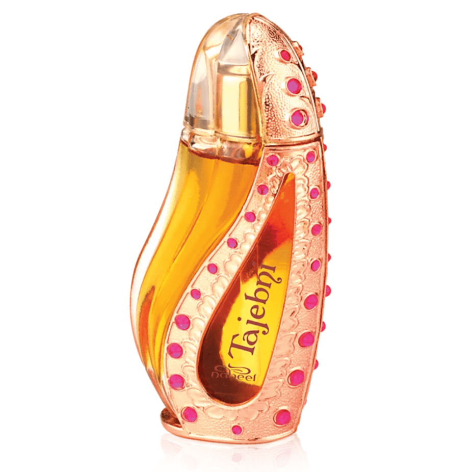 Nabeel Tajebni Perfume Oil 20 ML, concentrated perfume oil with elegant packaging, showcasing the bottle of Nabeel Perfumes.