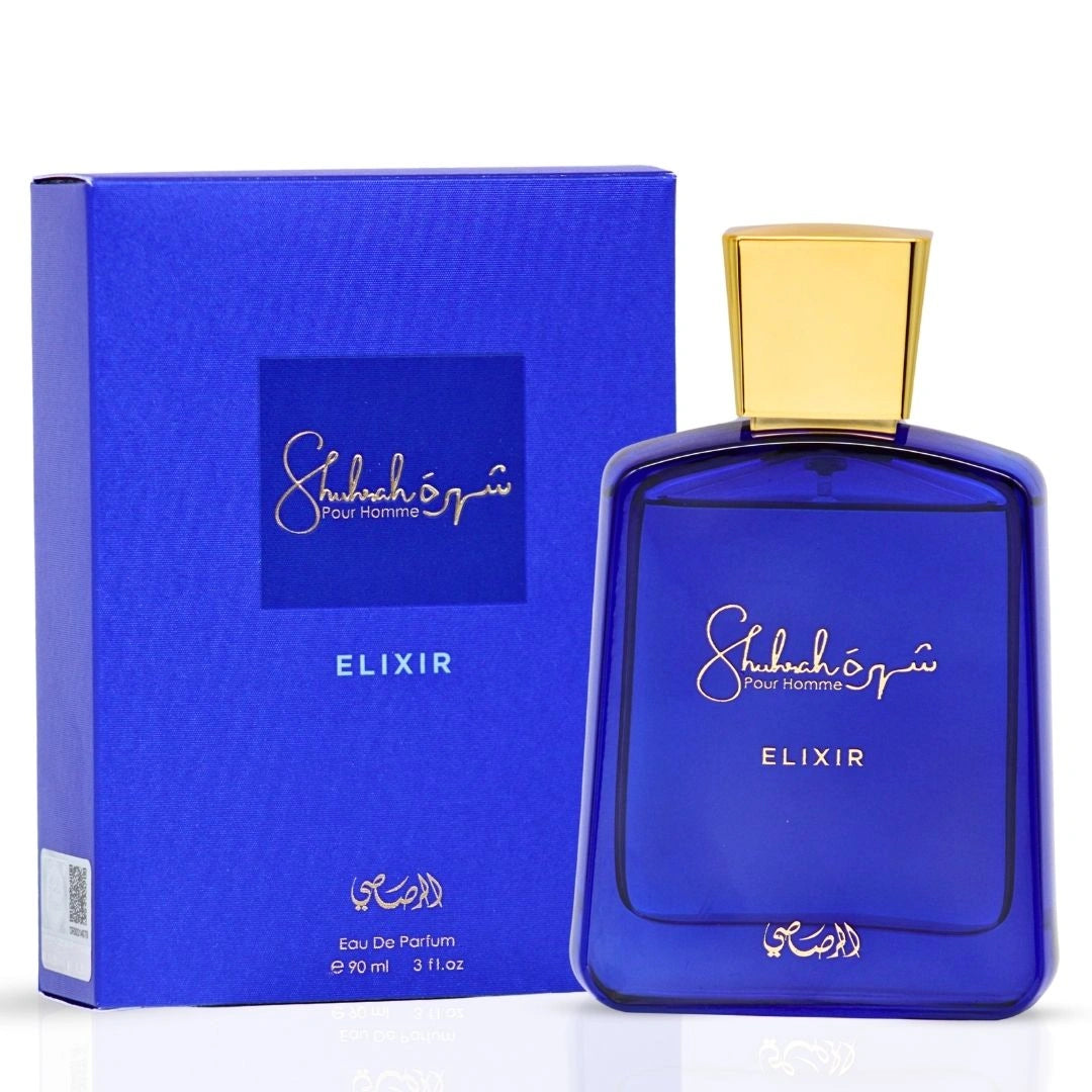 Shuhrah Elixir Pour Homme & Shuhrah Sensuelle Pour Femme Eau de Parfum Sprays 90ml by Rasasi | Bold Masculinity Meets Elegant Femininity (Bundle) - Intense Oud