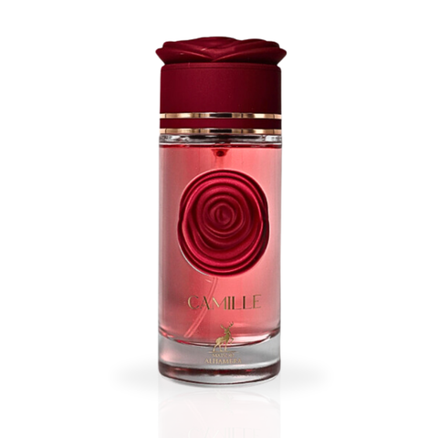 Camille for Women Eau de Parfum spray by Maison Alhambra, 100ml bottle with elegant floral design and perfume spray nozzle