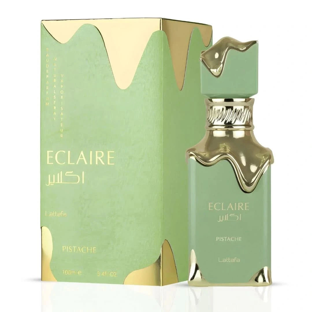 Eclaire Pistache & Angham Eau de Parfum Sprays 100ml (3.4 oz) by Lattafa (Bundle) - Intense Oud