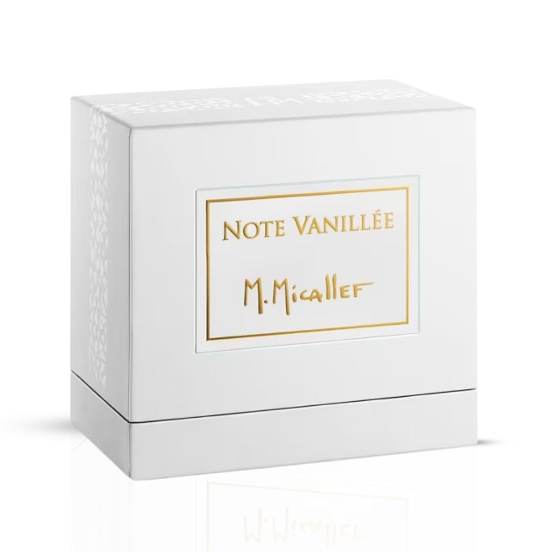 M. Micallef Note Vanillée Eau De Parfum spray bottle, 100ml, with elegant packaging and floral vanilla scent.