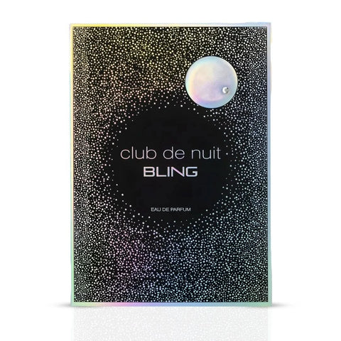 Armaf Club de Nuit Bling Eau de Parfum spray 75ml with sleek bottle design, showcasing luxurious fragrance packaging.