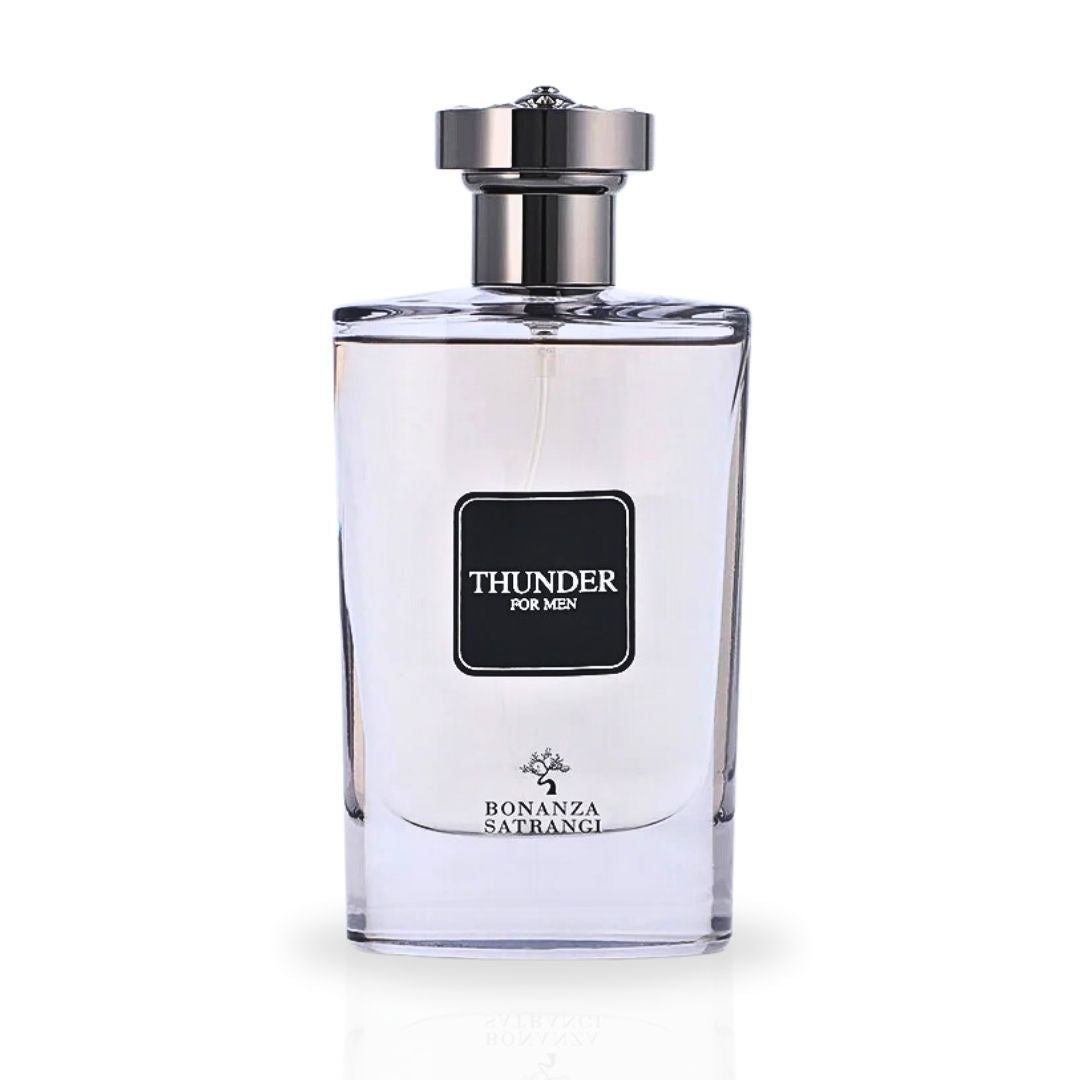 Thunder For Men EDP Spray 100ML (3.4 OZ) by Bonanza Satrangi | Long Lasting, Fresh, Spicy, Warm, Luxurious Fragrances. - Intense Oud