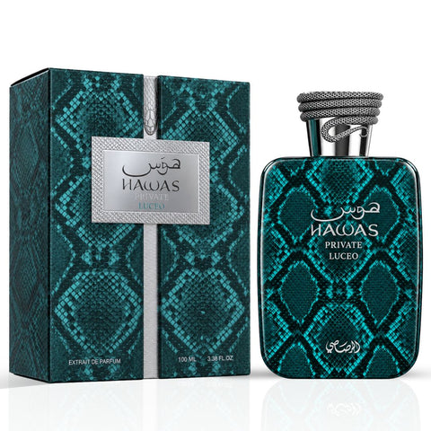 Hawas Private Luceo & Dulce Extrait De Parfum Spray 100ml (3.38 oz) by Rasasi (Bundle)