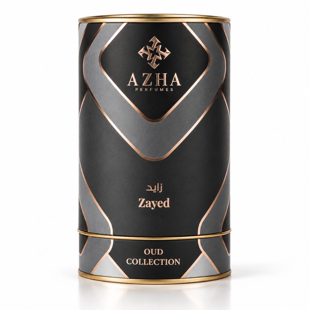 Azha Zayed Eau de Parfum Spray 100ml bottle with sleek design and fragrance details visible.