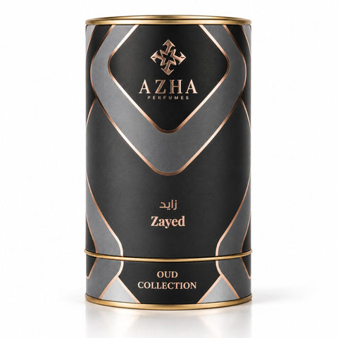 Azha Zayed Eau de Parfum Spray 100ml bottle with sleek design and fragrance details visible.