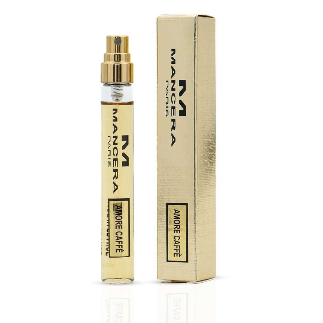 Mancera Amore Caffè Eau de Parfum spray bottle, 8ml, with elegant packaging and a luxurious fragrance appearance.