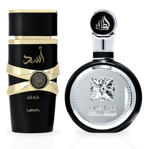 Asad & Fakhar For Men EDP Spray 100ML (3.4 OZ) By Lattafa | A Bold Duo Of Masculine Scents. (ALPHA BUNDLE) - Intense Oud