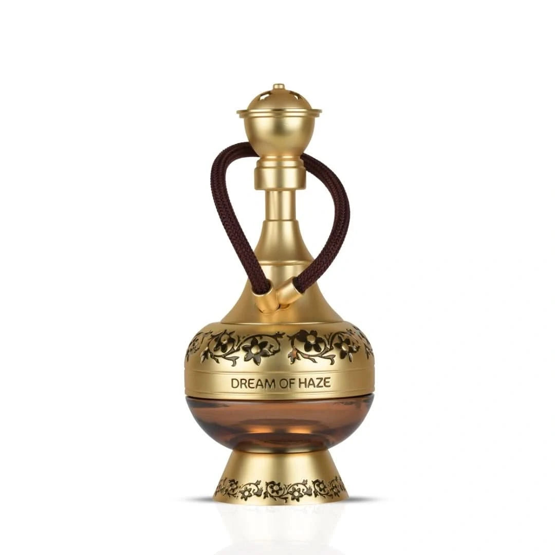 Lattafa Pride Dream of Haze Eau De Parfum spray 100ml with velvet pouch, elegant perfume bottle and packaging.