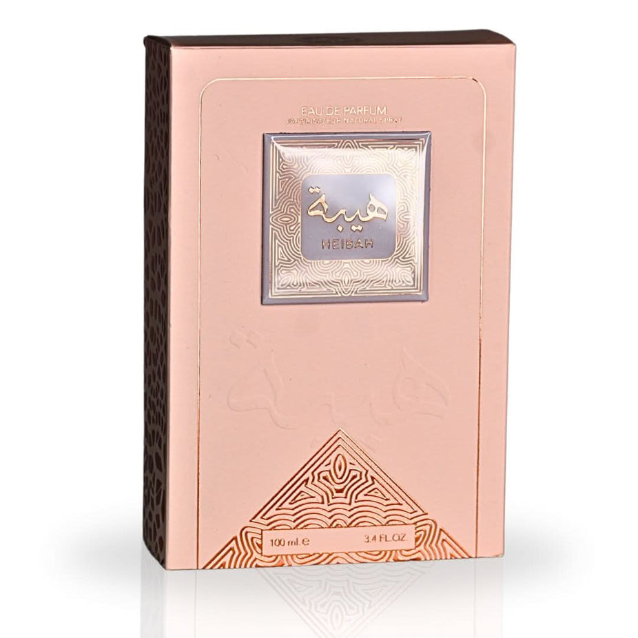 Heibah Eau de Parfum Spray by Ard Al Zaafaran, 100ml bottle, elegant glass container with a sleek design.