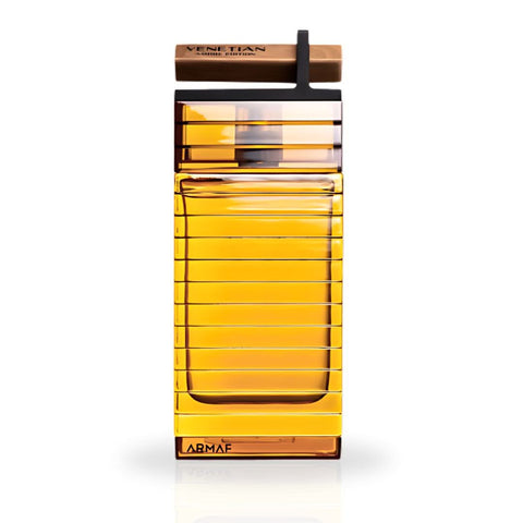 Venetian Ambre Edition Pour Homme EDP spray by Armaf, showcasing the elegant perfume bottle with long-lasting masculine scent.