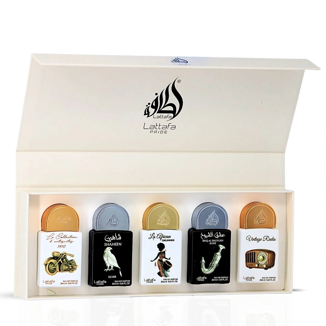 Lattafa Pride Eau de Parfum Gift Set Collection No.5 (5 x 20ml) | Experience the Art of Timeless Fragrance (Gift Set) - Intense Oud