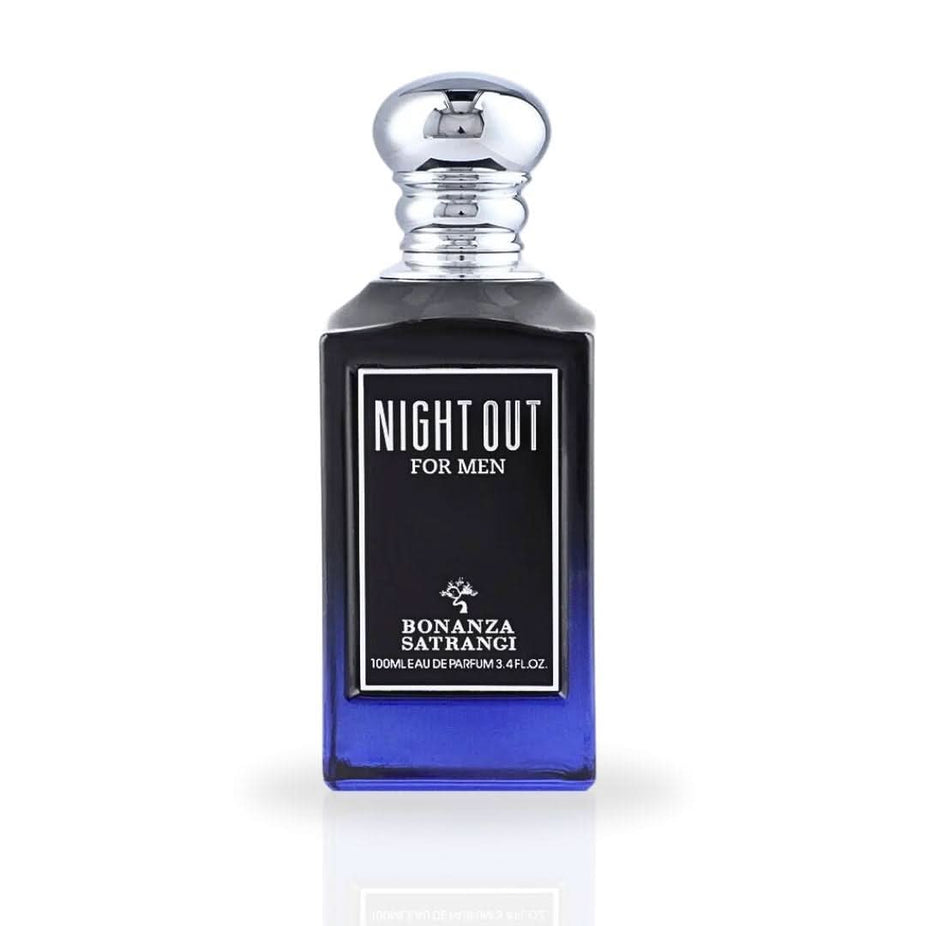 Bonanza Satrangi Night Out For Men EDP spray 100ML, featuring luxurious, refreshing, long-lasting fragrance perfume bottle.