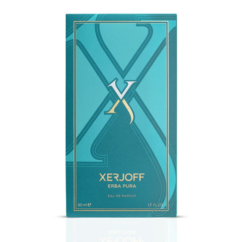 Xerjoff Erba Pura Eau de Parfum Spray 50ml, elegant glass bottle with floral and citrus scent notes.