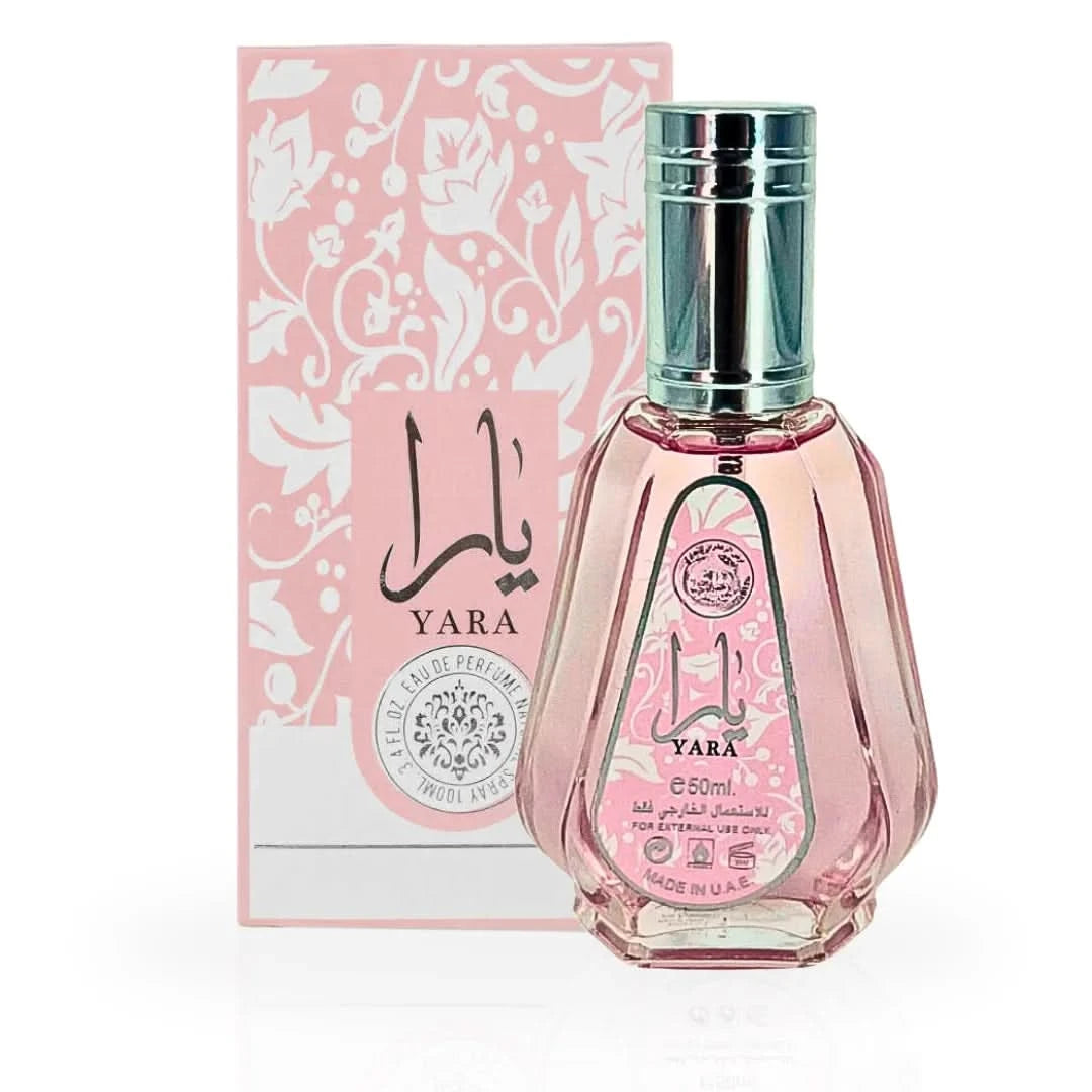 Intense Oud Yara & Pink Blush Shams Al Emarat Khususi Eau de Parfum spray bundle in 50ml bottles by Ard Al Zaafaran.
