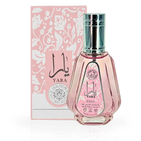 Intense Oud Yara & Pink Blush Shams Al Emarat Khususi Eau de Parfum spray bundle in 50ml bottles by Ard Al Zaafaran.
