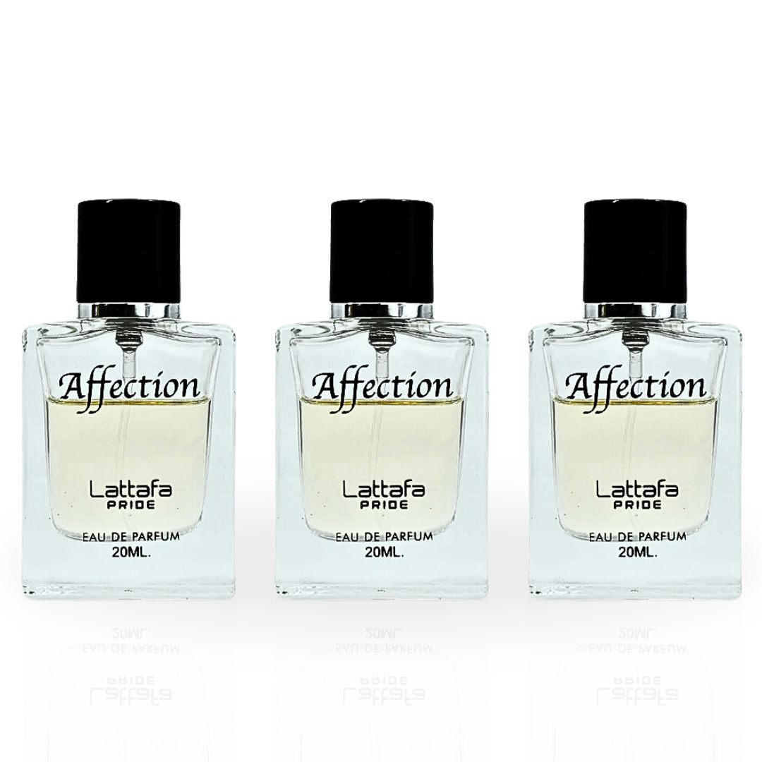 Affection EDP Spray 20ML (0.6 OZ) By Lattafa Pride | Travel Size, Fragrance Miniatures. (PACK OF 3) - Intense Oud