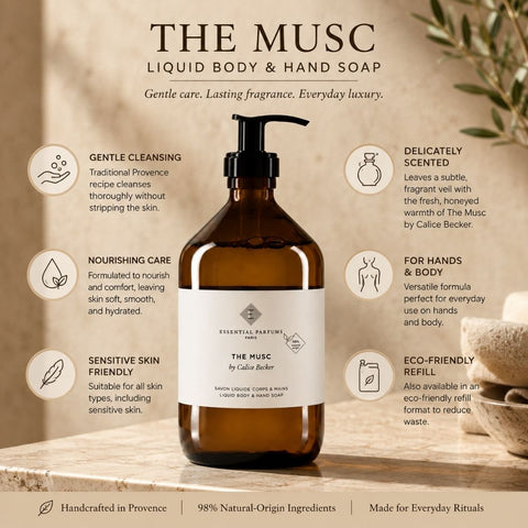 The Musc by Calice Becker Liquid Body & Hand Soap 500ml (16.09 oz) by Essential Parfums