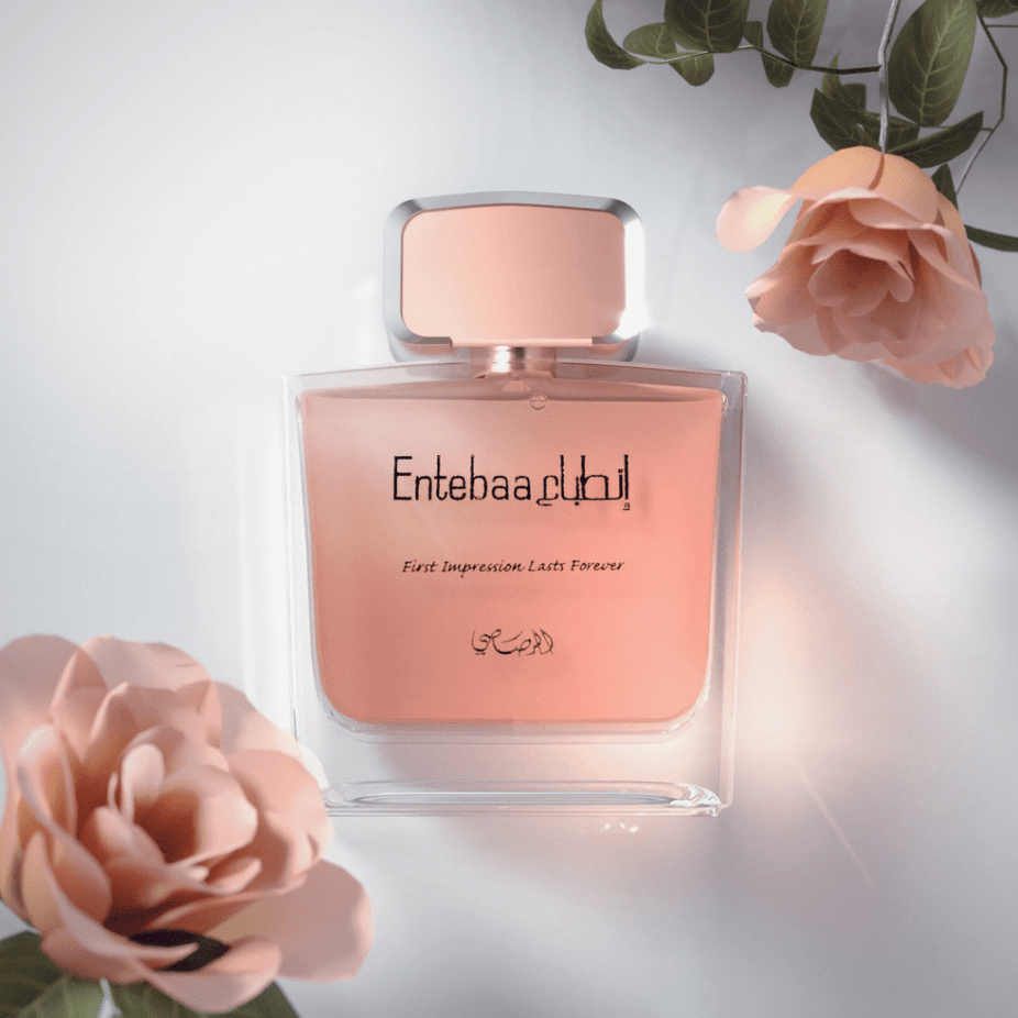 Entebaa EDP couple perfume set by Rasasi, featuring 100ML bottles for men and women, with elegant packaging and perfume bottles.