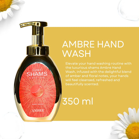 Hamidi Shams Edition Ambre Hand Wash 350ml (11.9 OZ) By Hamidi | Enticing & Ultra Moisturizing, Rejuvenates The Skin. - Intense Oud