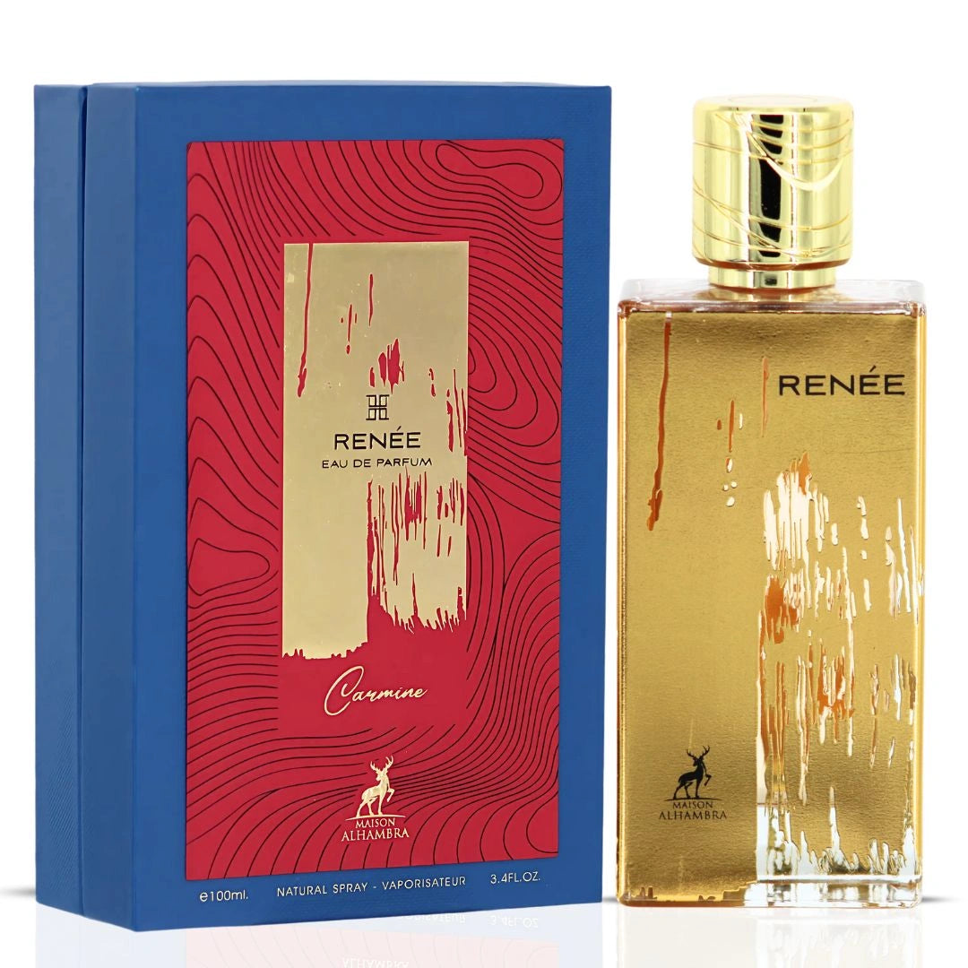 Renee Carmine & Minerale Gold Eau de Parfum Sprays 100ml (3.4 oz) by Maison Alhambra | A Pairing of Dreamy Vanilla Florals & Mineral Elegance (Bundle) - Intense Oud