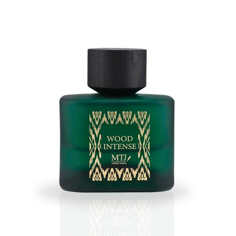 MTJ Wood Intense EDP Spray 100ML, long-lasting floral and woody unisex fragrance bottle with elegant packaging.