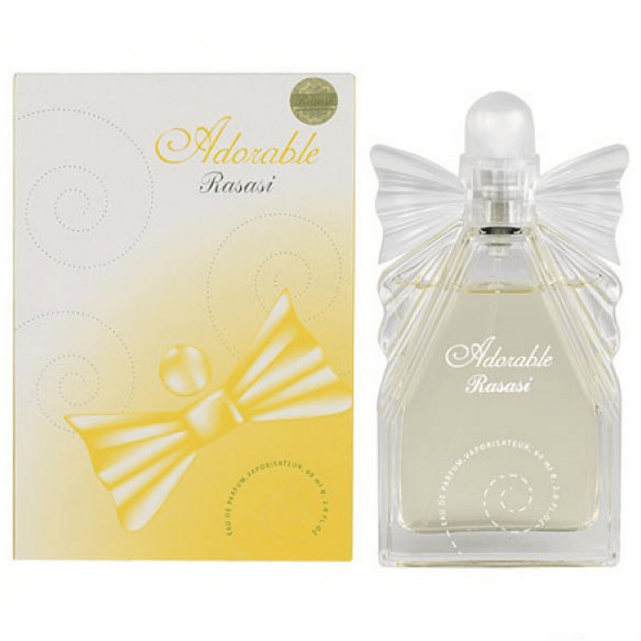 Rasasi Adorable for Women 60ml Eau De Parfum bottle with floral and fruity fragrance design