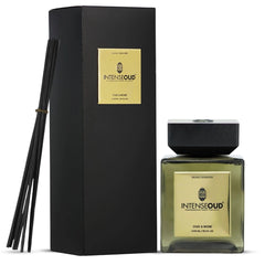 INTENSE OUD Reed Diffuser, Oud Rose – 1000ml (35.1 oz) – Fragrance for Up to 90 Days – Reusable, Refillable Glass Holder, Includes 6 All-Natural Reed Sticks