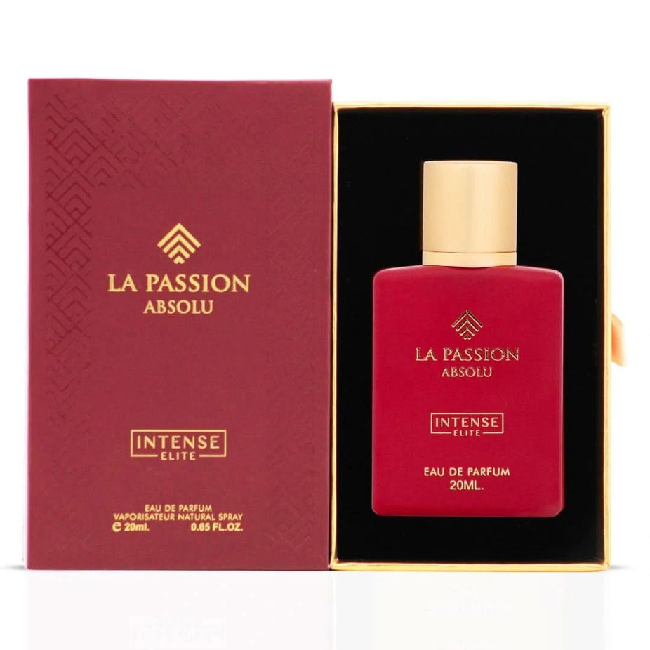 Intense Elite La Passion Absolu Women Eau de Parfum spray 20ml bottle with elegant packaging and floral design.