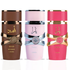 Yara, Yara Candy & Asad Bourbon EDP Sprays 100ML (3.4 OZ) By Lattafa | A Trio Of Sweet, Fruity &  Indulgent Fragrances, Perfect For Any Occasion. (SWEET SENSATIONS BUNDLE) - Intense Oud