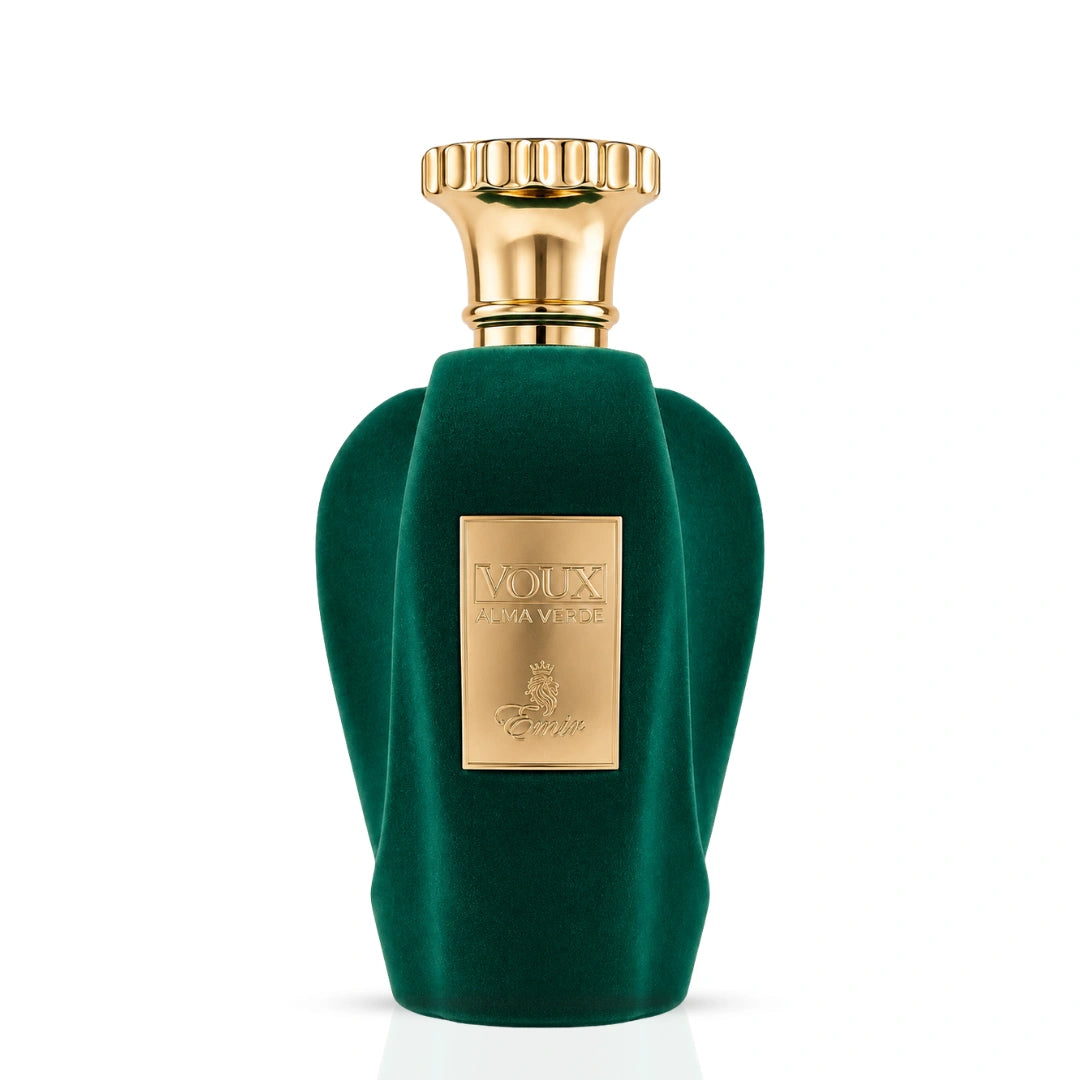 Voux Alma Verde Eau de Parfum spray by Paris Corner, 100ml, with a sleek green bottle and elegant packaging.