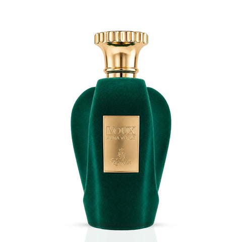 Voux Alma Verde Eau de Parfum spray by Paris Corner, 100ml, with a sleek green bottle and elegant packaging.