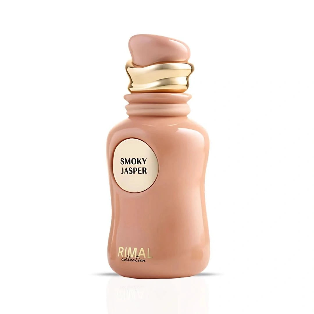 Smoky Jasper Eau de Parfum spray by Rimal Collection, 100ml bottle with elegant packaging and dark glass design.