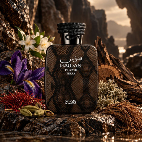 Hawas Private Terra, Luceo & Dulce Extrait De Parfum Spray 100ml (3.38 oz) by Rasasi (Bundle)
